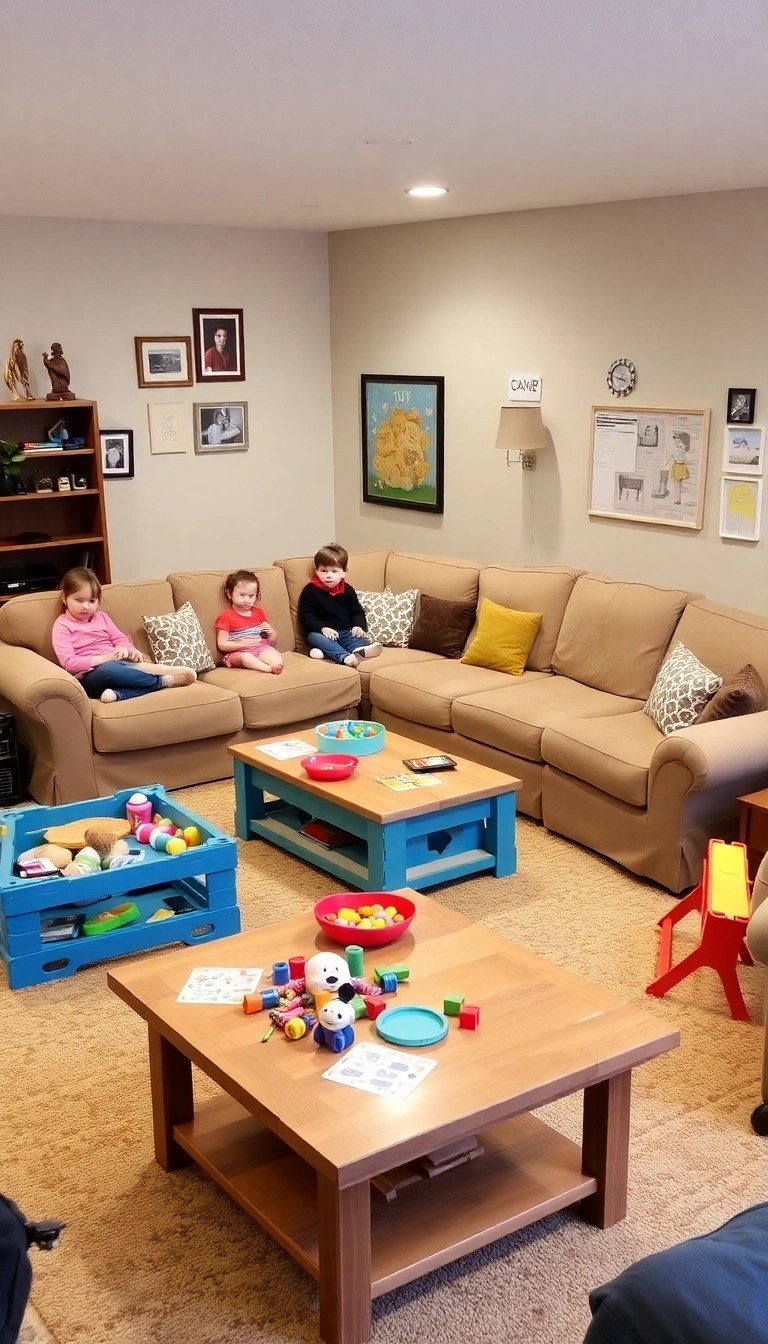 20 Stunning Living Room Ideas That'll Make You Want to Redecorate Today! - 19. Family-Friendly Fun