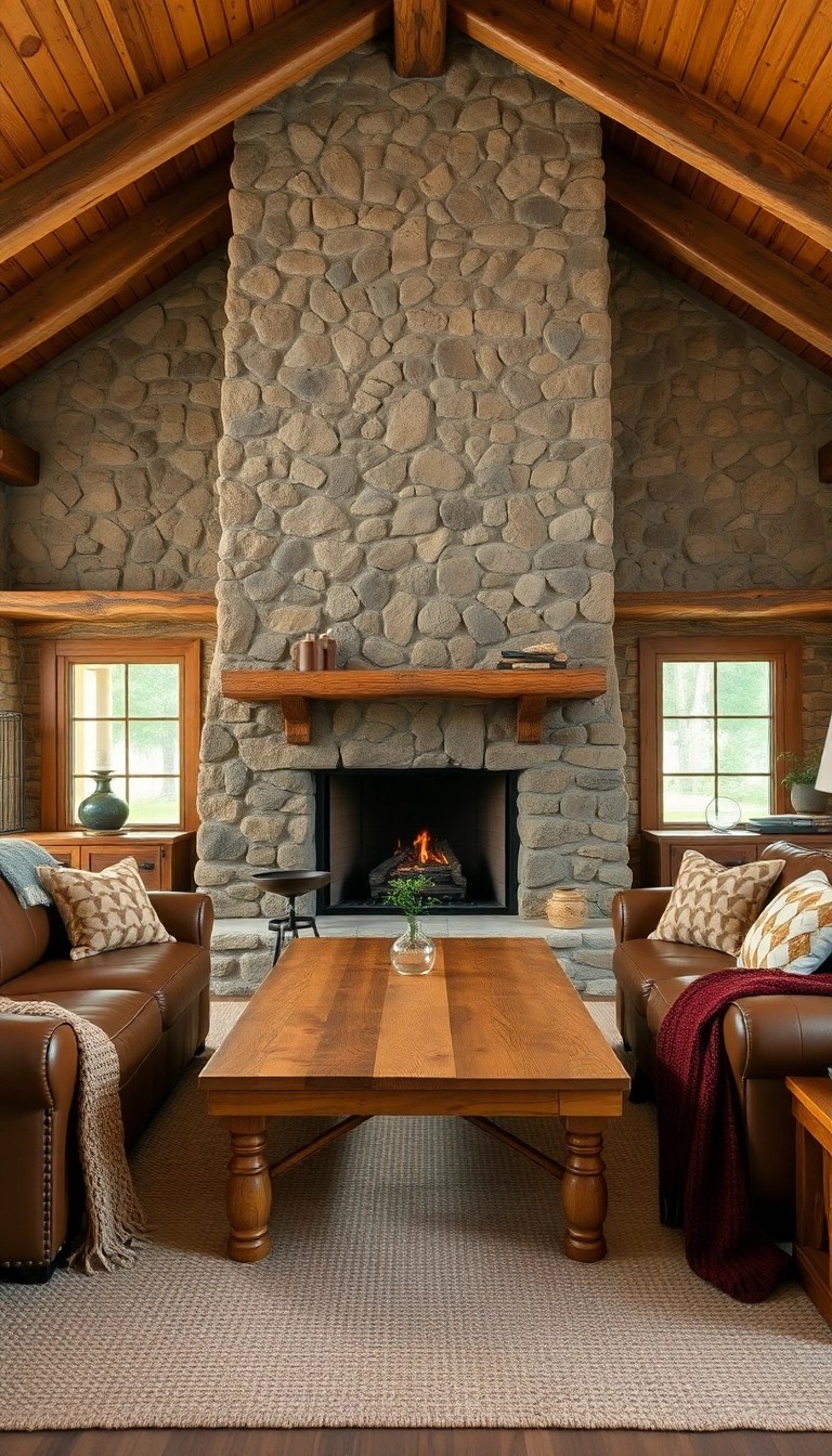 20 Stunning Living Room Ideas That'll Make You Want to Redecorate Today! - 7. Rustic Retreat